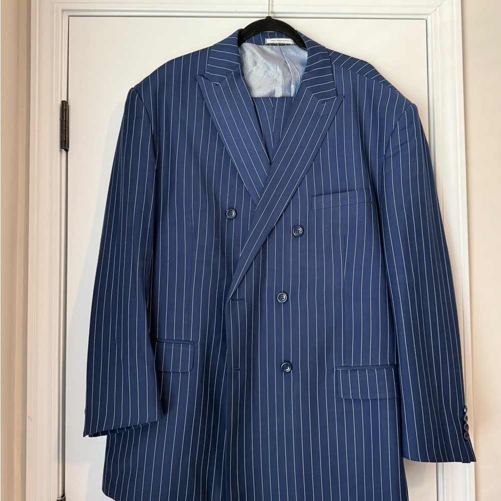 Men's Blue Pinstripe Blazer